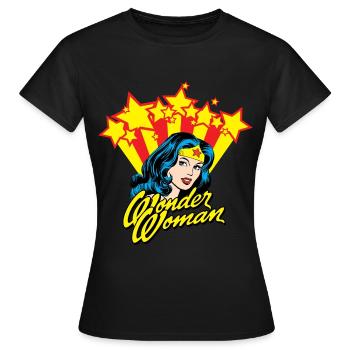 Wonder Woman Stars - Women's T-Shirt - black - Front - AI Model Female 172 dark (172cm)