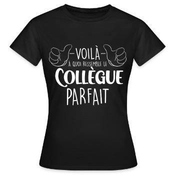 Collègues hommes. Collegue qui déchire - T-shirt Femme - noir - Devant - AI Model Female 172 dark (172cm)