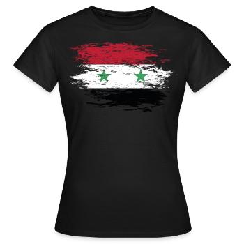 Syrien Flagge used - Frauen T-Shirt - Schwarz - Vorne - AI Model Female 172 dark (172cm)