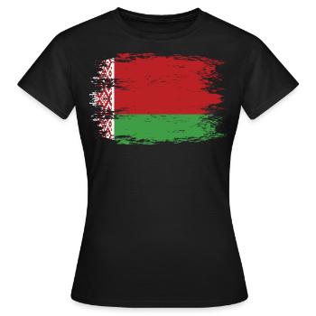 Belarus flag used look - Women's T-Shirt - black - Front - AI Model Female 172 dark (172cm)