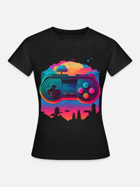 Retro Konsole - Frauen T-Shirt - Schwarz