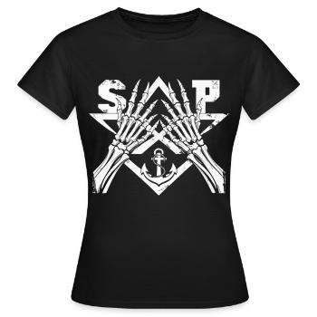St.Pauli Kiez Hamburg Totenkopf Sankt Pauli - T-shirt Femme - noir - Devant - AI Model Female 172 dark (172cm)