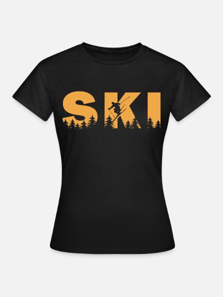 Ski. Ski Winter Sports - Women's T-Shirt - black
