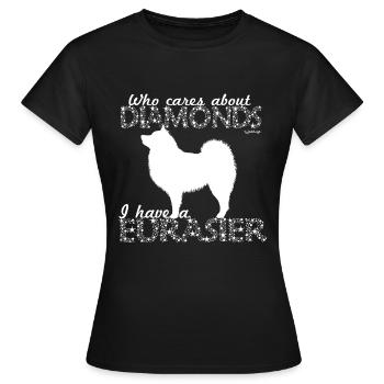 Eurasier Diamanten - Frauen T-Shirt - Schwarz - Vorne - AI Model Female 172 dark (172cm)
