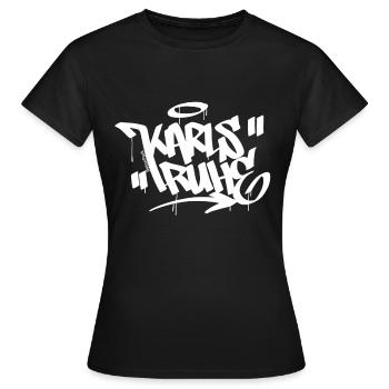 Karlsruhe Graffiti Shirt - Frauen T-Shirt - Schwarz - Vorne - AI Model Female 172 dark (172cm)