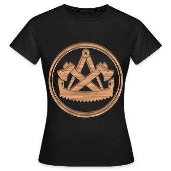 Logo de la guilde des charpentiers Armoiries Bois Foncé - T-shirt Femme - noir - Devant - AI Model Female 172 dark (172cm)