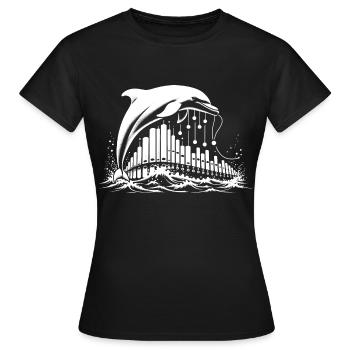 Ozeanische Sinfonie - Frauen T-Shirt - Schwarz - Vorne - AI Model Female 172 dark (172cm)