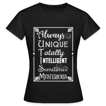 Autismus Geschenk Asperger Charakter Geschenk - Frauen T-Shirt - Schwarz - Vorne - AI Model Female 172 dark (172cm)