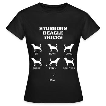Cadeau drôle de Beagle pour les amateurs de Beagle astuce obstinée - T-shirt Femme - noir - Devant - AI Model Female 172 dark (172cm)