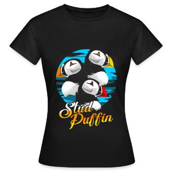 Puffin Puffin Puffin - T-shirt Femme - noir - Devant - AI Model Female 172 dark (172cm)