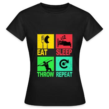 Lancer de javelot Grèce antique Athlet Speer - T-shirt Femme - noir - Devant - AI Model Female 172 dark (172cm)