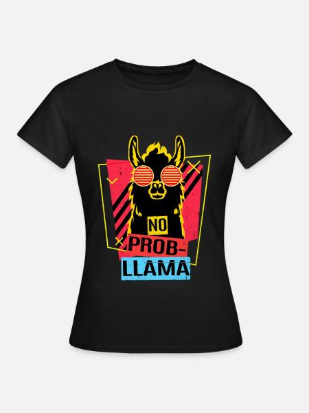 Lama - Frauen T-Shirt - Schwarz