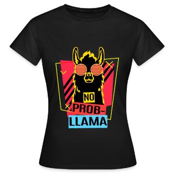 Lama Drame Cracher Alpagas Llama Andes Cadeau Zoo - T-shirt Femme - noir - Devant - AI Model Female 172 dark (172cm)