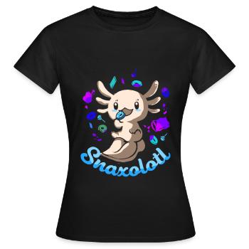 Axolotl Reptile Salamandre Aquarium Kawaii Lurch - T-shirt Femme - noir - Devant - AI Model Female 172 dark (172cm)