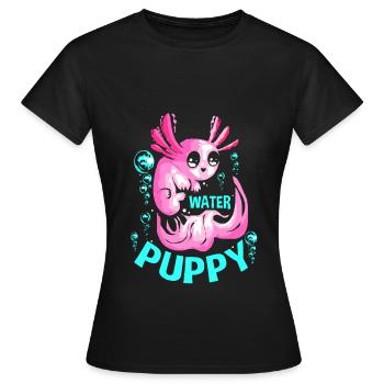 Axolotl Reptile Salamandre Aquarium Kawaii Lurch - T-shirt Femme - noir - Devant - AI Model Female 172 dark (172cm)