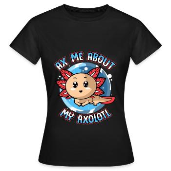 Axolotl Reptile Salamandre Aquarium Kawaii Lurch - T-shirt Femme - noir - Devant - AI Model Female 172 dark (172cm)