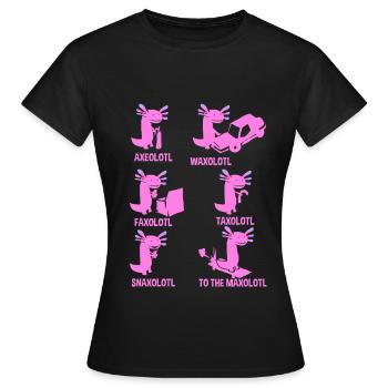 Axolotl Reptile Salamandre Aquarium Kawaii Lurch - T-shirt Femme - noir - Devant - AI Model Female 172 dark (172cm)