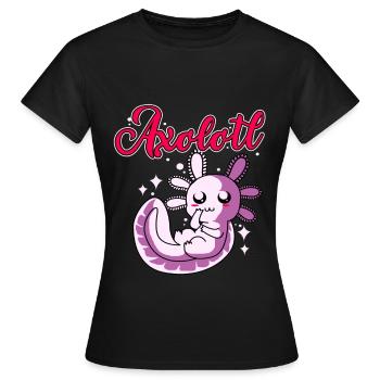 Axolotl Reptile Salamandre Aquarium Kawaii Lurch - T-shirt Femme - noir - Devant - AI Model Female 172 dark (172cm)