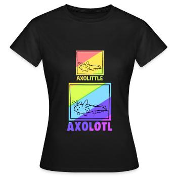 Axolotl Reptile Salamandre Aquarium Kawaii Lurch - T-shirt Femme - noir - Devant - AI Model Female 172 dark (172cm)