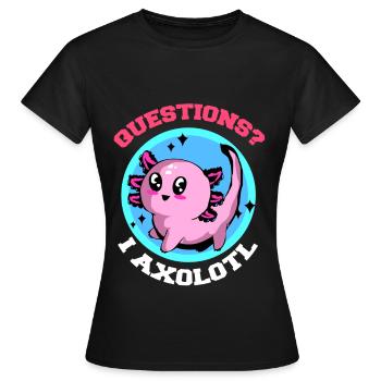 Axolotl Reptile Salamandre Aquarium Kawaii Lurch - T-shirt Femme - noir - Devant - AI Model Female 172 dark (172cm)