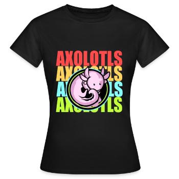 Axolotl Reptile Salamandre Aquarium Kawaii Lurch - T-shirt Femme - noir - Devant - AI Model Female 172 dark (172cm)