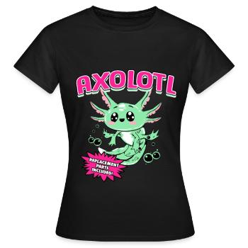 Axolotl Reptile Salamandre Aquarium Kawaii Lurch - T-shirt Femme - noir - Devant - AI Model Female 172 dark (172cm)
