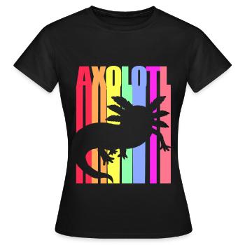Axolotl Reptile Salamandre Aquarium Kawaii Lurch - T-shirt Femme - noir - Devant - AI Model Female 172 dark (172cm)