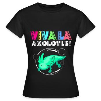 Axolotl Reptile Salamandre Aquarium Kawaii Lurch - T-shirt Femme - noir - Devant - AI Model Female 172 dark (172cm)