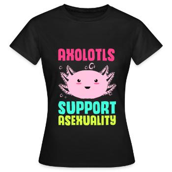 Axolotl Reptile Salamandre Aquarium Kawaii Lurch - T-shirt Femme - noir - Devant - AI Model Female 172 dark (172cm)