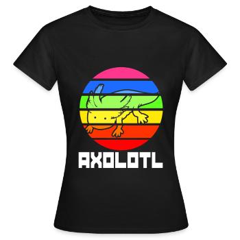 Axolotl Reptile Salamandre Aquarium Kawaii Lurch - T-shirt Femme - noir - Devant - AI Model Female 172 dark (172cm)