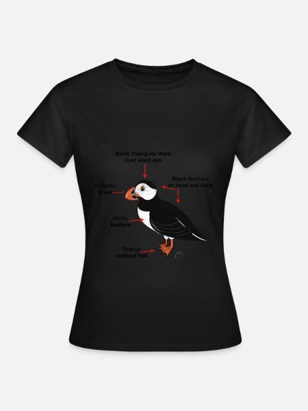 Puffin Island Papagei Taucher Vogel Nord Geschenk - Frauen T-Shirt - Schwarz