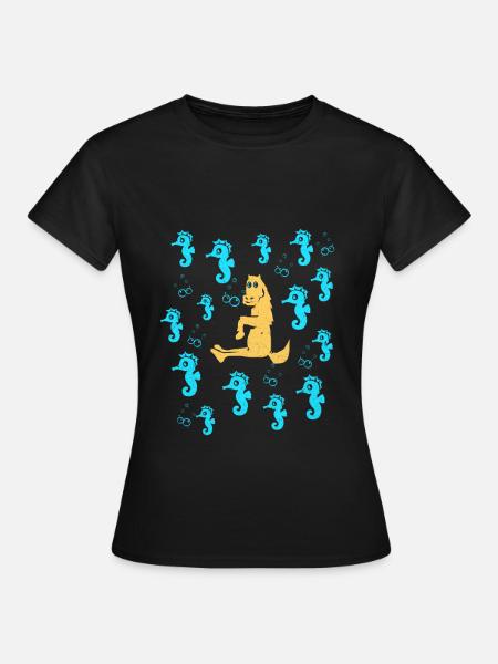 Seepferd - Frauen T-Shirt - Schwarz