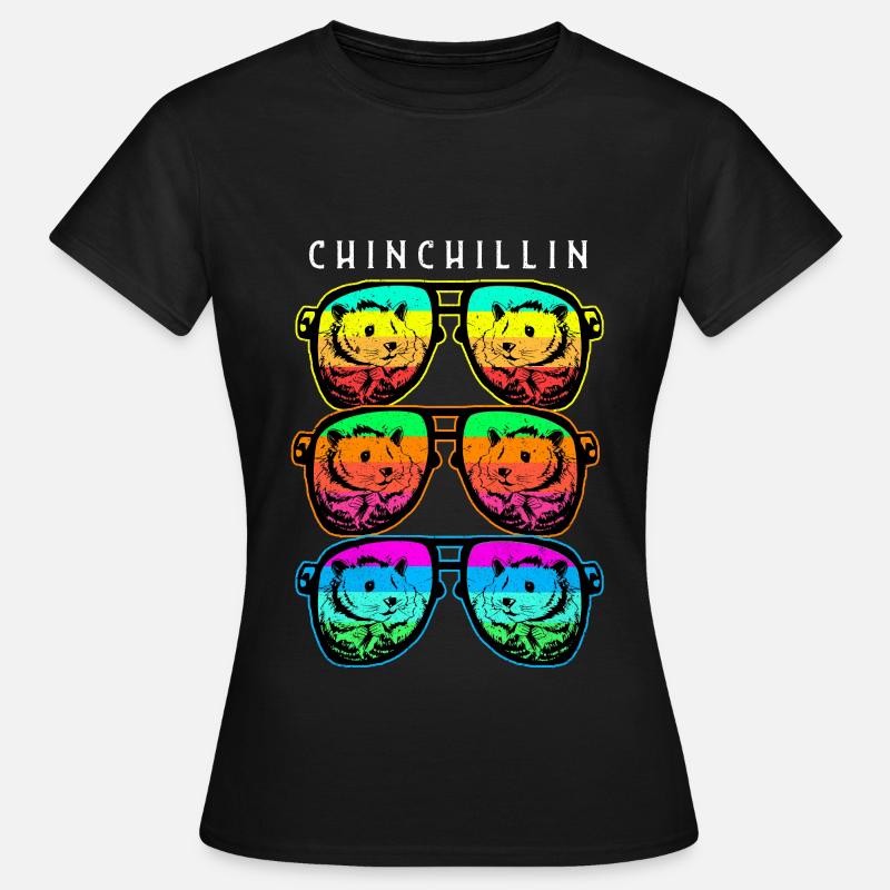 Chinchilla - Dame-T-shirt - sort