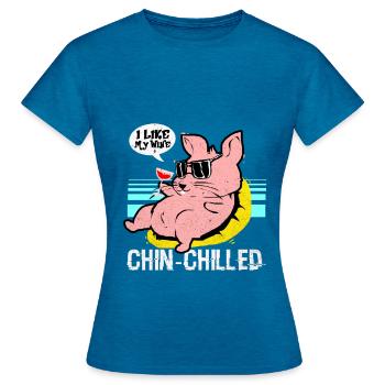 Chinchilla - Women's T-Shirt - antique blue sapphire heather - Front - AI Model Female 172 dark (172cm)