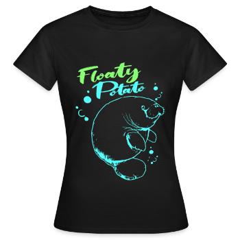 Laque de dugong sanglier Sirenia Manatee - T-shirt Femme - noir - Devant - AI Model Female 172 dark (172cm)