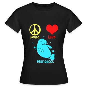 Laque de dugong sanglier Sirenia Manatee - T-shirt Femme - noir - Devant - AI Model Female 172 dark (172cm)