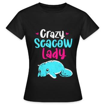Seekuh - Frauen T-Shirt - Schwarz - Vorne - AI Model Female 172 dark (172cm)