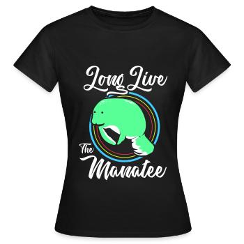 Laque de dugong sanglier Sirenia Manatee - T-shirt Femme - noir - Devant - AI Model Female 172 dark (172cm)