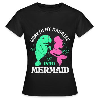 Vaches de mer - T-shirt Femme - noir - Devant - AI Model Female 172 dark (172cm)