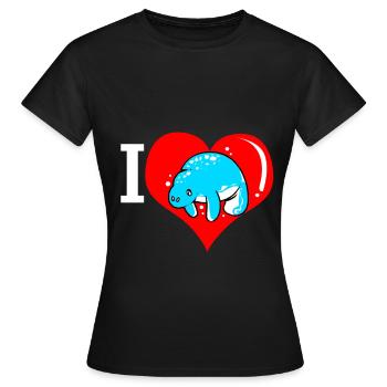 Laque de dugong sanglier Sirenia Manatee - T-shirt Femme - noir - Devant - AI Model Female 172 dark (172cm)