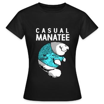Laque de dugong sanglier Sirenia Manatee - T-shirt Femme - noir - Devant - AI Model Female 172 dark (172cm)