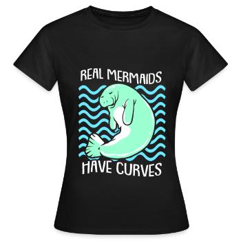 Laque de dugong sanglier Sirenia Manatee - T-shirt Femme - noir - Devant - AI Model Female 172 dark (172cm)