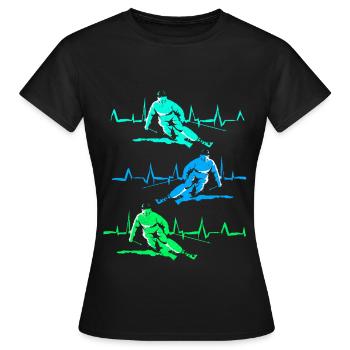 Skiing Skiing Skiing Skiing Skiing - Women's T-Shirt - black - Front - AI Model Female 172 dark (172cm)