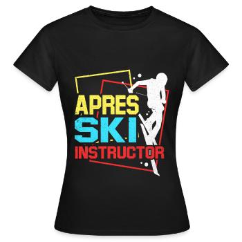 Skiing Skiing Skiing Skiing Skiing - Women's T-Shirt - black - Front - AI Model Female 172 dark (172cm)