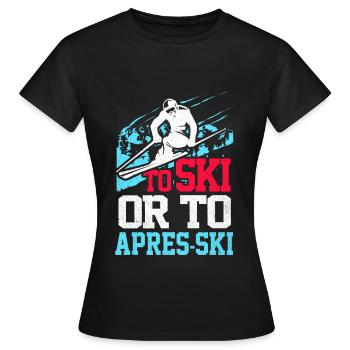 Skiing Skiing Skiing Skiing Skiing - Women's T-Shirt - black - Front - AI Model Female 172 dark (172cm)