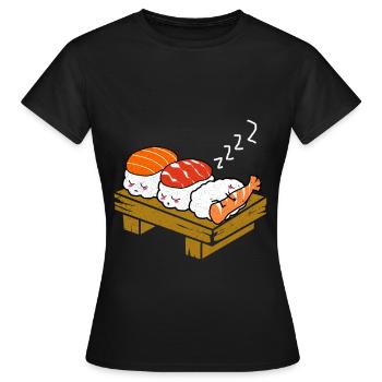 Sushi - Frauen T-Shirt - Schwarz - Vorne - AI Model Female 172 dark (172cm)