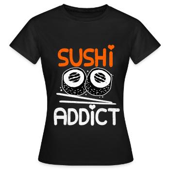 Sushi - Frauen T-Shirt - Schwarz - Vorne - AI Model Female 172 dark (172cm)