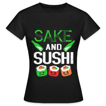 Sushi - Frauen T-Shirt - Schwarz - Vorne - AI Model Female 172 dark (172cm)