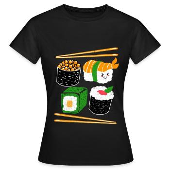 Sushi - T-shirt Femme - noir - Devant - AI Model Female 172 dark (172cm)