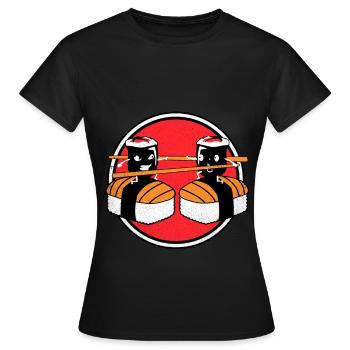 Sushi - Frauen T-Shirt - Schwarz - Vorne - AI Model Female 172 dark (172cm)